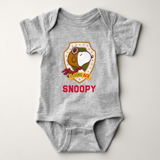 Erdnüsse | Snoopy Flying Ace-Abzeichen Baby Strampler (Vorderseite)
