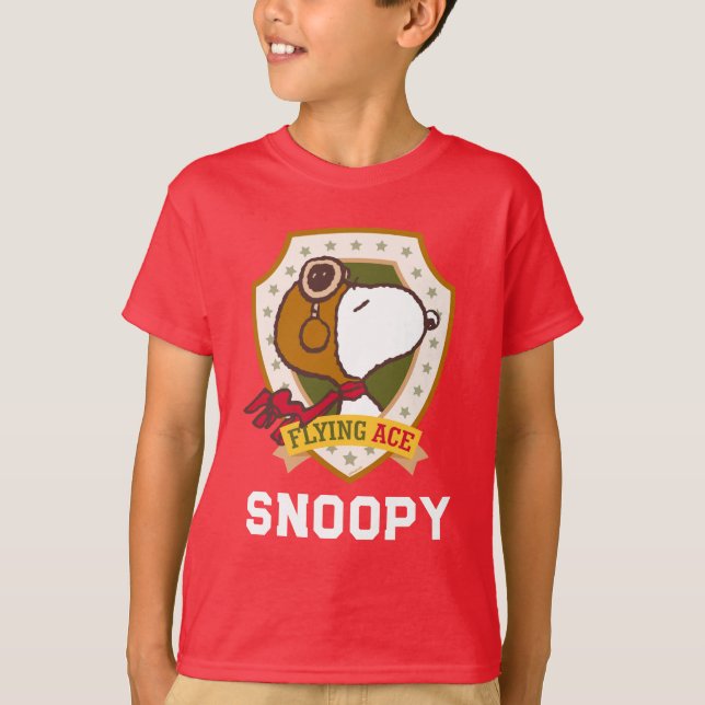 Erdnüsse | Snoopy Flying Ace-Abzeichen T-Shirt (Vorderseite)