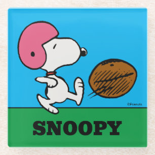 Erdnüsse   Snoopy Football Kicker Glasuntersetzer