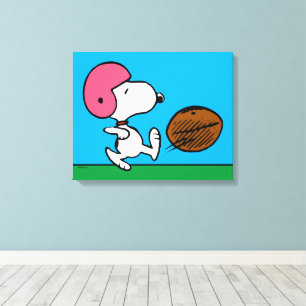 Erdnüsse   Snoopy Football Kicker Leinwanddruck