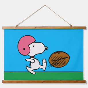 Erdnüsse Snoopy Football Kicker Wandteppich Mit Holzrahmen