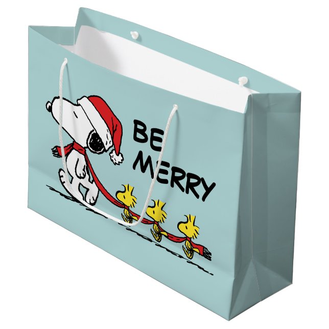 Erdnüsse | Snoopy & Friends Winter Scarf Große Geschenktüte (Vorderseite Schrägansicht)