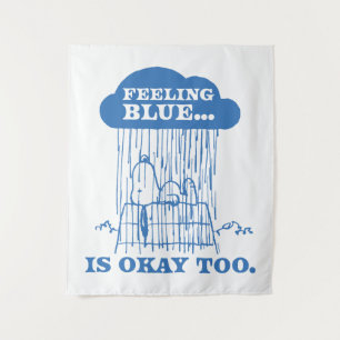 Erdnüsse   Snoopy Gefühl Blau ist auch in Ordnung Wandteppich