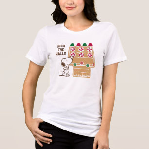 Erdnüsse Snoopy Gingerbrot House Tri-Blend Shirt