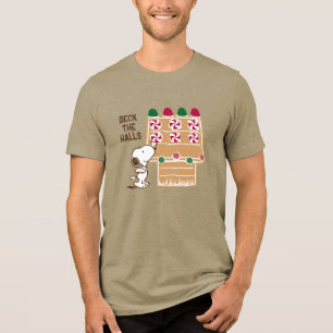 Erdnüsse Snoopy Gingerbrot House Tri-Blend Shirt