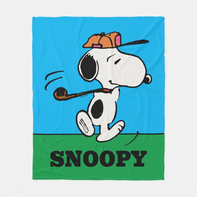 Erdnüsse | Snoopy Golf Swing Fleecedecke (Vorderseite)