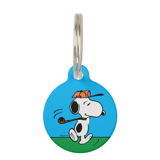 Erdnüsse | Snoopy Golf Swing Haustiermarke (Vorderseite)