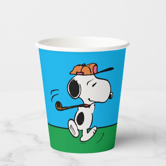 Erdnüsse | Snoopy Golf Swing Pappbecher (Vorderseite)