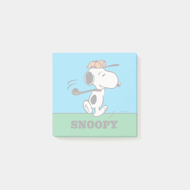Erdnüsse | Snoopy Golf Swing Post-it Klebezettel (Vorderseite)