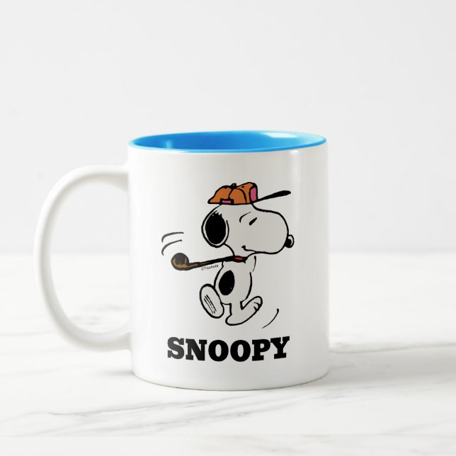 Erdnüsse | Snoopy Golf Swing Zweifarbige Tasse (Links)