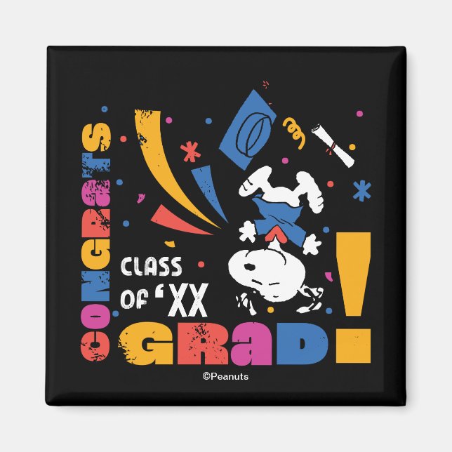 Erdnüsse Snoopy Gratuliere Absolvent Abschluss Kon Magnet (Vorne)