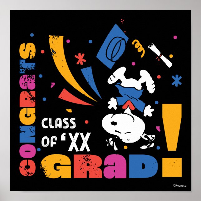 Erdnüsse Snoopy Gratuliere Absolvent Abschluss Kon Poster (Vorne)