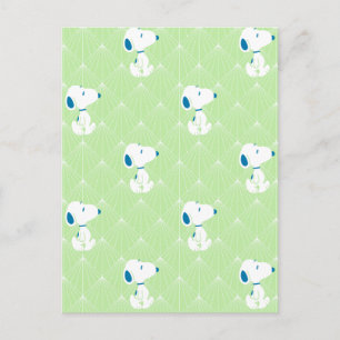 Erdnüsse   Snoopy Green Deco Dreams Muster Postkarte
