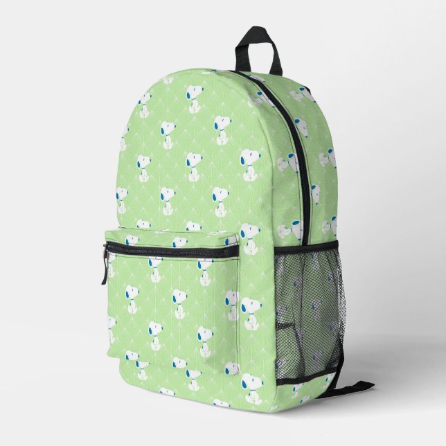 Erdnüsse | Snoopy Green Deko Dreams Pattern Bedruckter Rucksack (Rückseitige Ecke Rechts)