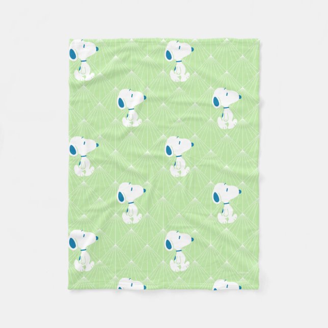 Erdnüsse | Snoopy Green Deko Dreams Pattern Fleecedecke (Vorderseite)