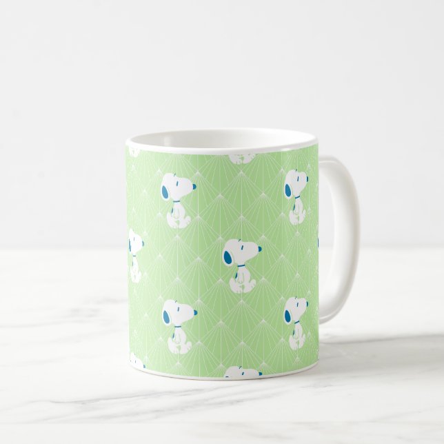 Erdnüsse | Snoopy Green Deko Dreams Pattern Kaffeetasse (VorderseiteRechts)