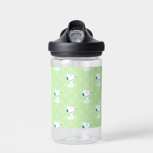 Erdnüsse | Snoopy Green Deko Dreams Pattern Trinkflasche (Vorne)