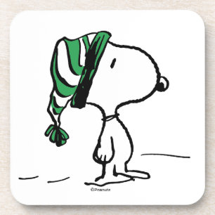 Erdnüsse   Snoopy Green Snow Cap Getränkeuntersetzer
