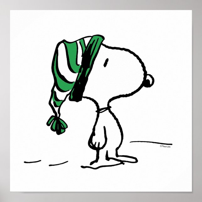 Erdnüsse | Snoopy Green Snow Cap Poster (Vorne)