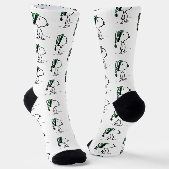 Erdnüsse | Snoopy Green Snow Cap Socken (Gewinkelt)