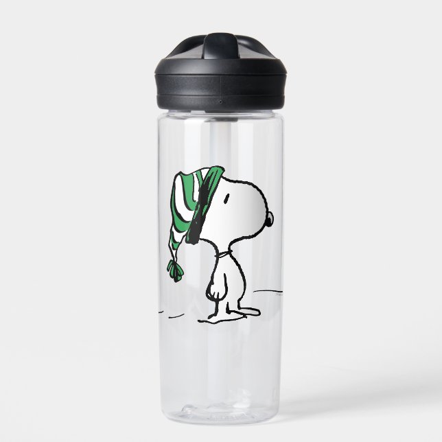 Erdnüsse | Snoopy Green Snow Cap Trinkflasche (Vorderseite)