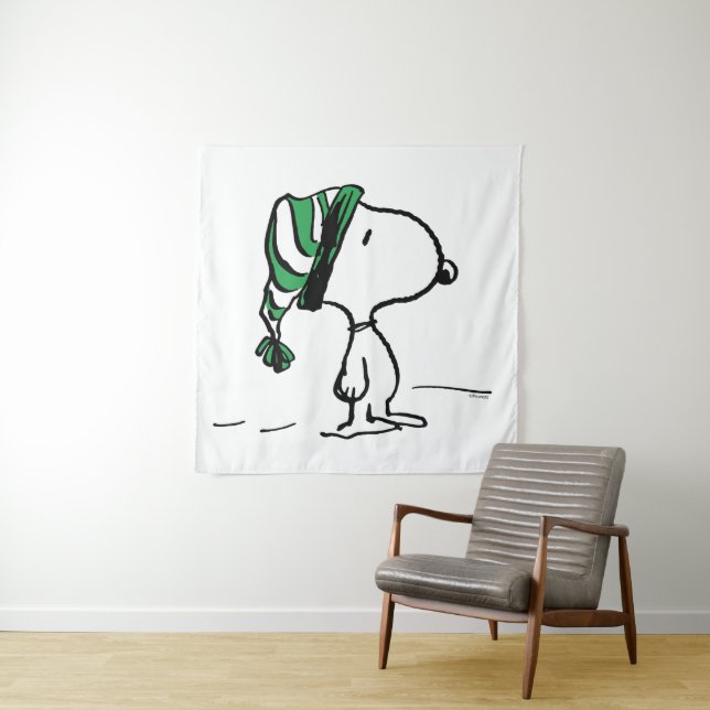 Erdnüsse | Snoopy Green Snow Cap Wandteppich (Beispiel)