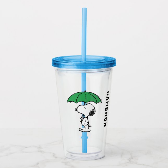 Erdnüsse | Snoopy Green Umbrella Acryltrinkbecher (Vorderseite)