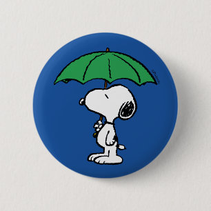 Erdnüsse Snoopy Green Umbrella Button