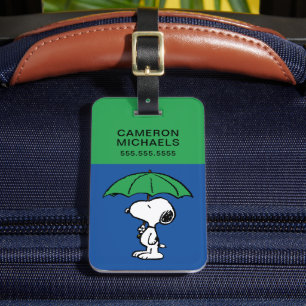 Erdnüsse   Snoopy Green Umbrella Gepäckanhänger