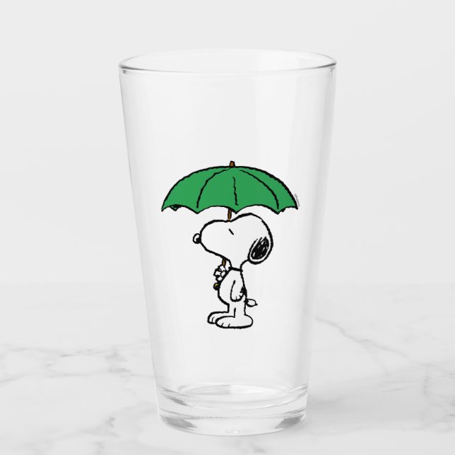 Erdnüsse | Snoopy Green Umbrella Glas (Vorderseite)