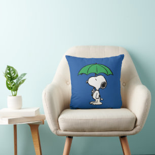 Erdnüsse   Snoopy Green Umbrella Kissen