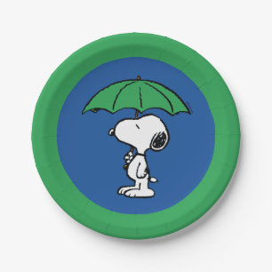 Erdnüsse   Snoopy Green Umbrella Pappteller