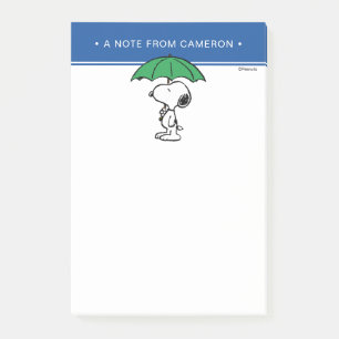 Erdnüsse   Snoopy Green Umbrella Post-it Klebezettel