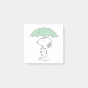 Erdnüsse   Snoopy Green Umbrella Post-it Klebezettel