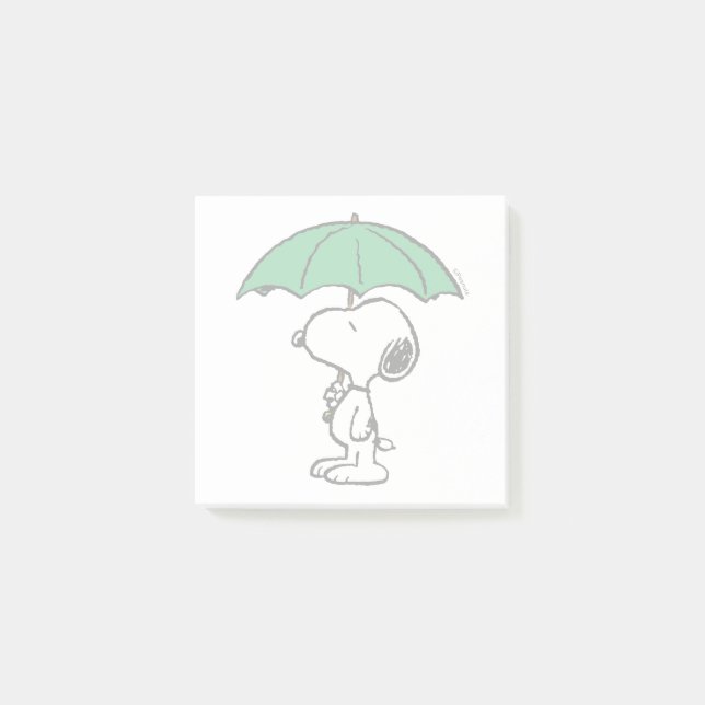 Erdnüsse | Snoopy Green Umbrella Post-it Klebezettel (Vorderseite)