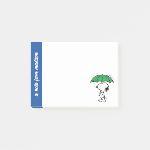 Erdnüsse   Snoopy Green Umbrella Post-it Klebezettel