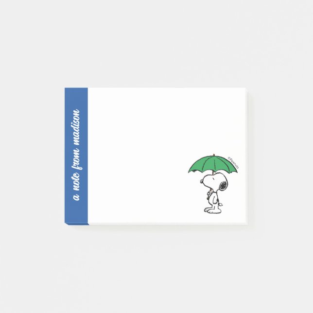 Erdnüsse | Snoopy Green Umbrella Post-it Klebezettel (Vorderseite)