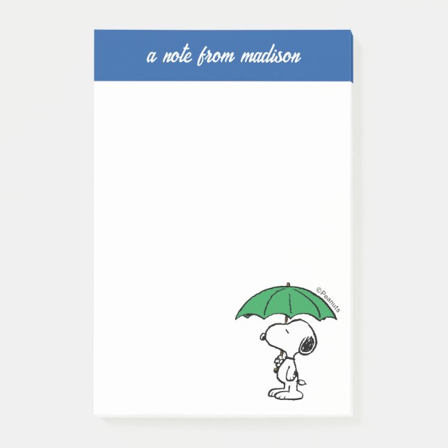 Erdnüsse | Snoopy Green Umbrella Post-it Klebezettel (Vorderseite)