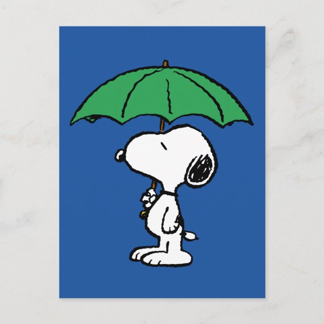 Erdnüsse | Snoopy Green Umbrella Postkarte (Vorderseite)