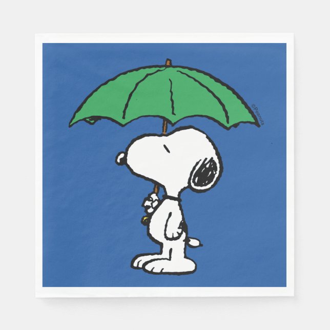Erdnüsse | Snoopy Green Umbrella Serviette (Vorderseite)