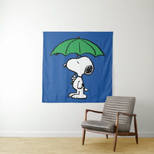 Erdnüsse   Snoopy Green Umbrella Wandteppich