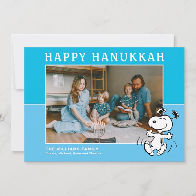 Erdnüsse | Snoopy Happy Hanukkah Feiertagskarte (Vorderseite)