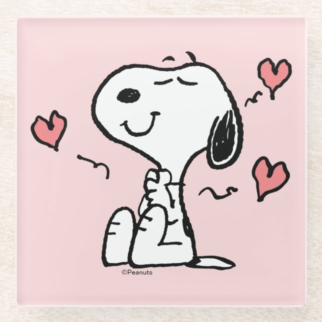 Erdnüsse | Snoopy Hearts Glasuntersetzer (Vorderseite)
