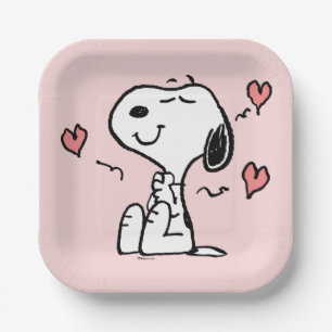 Erdnüsse   Snoopy Hearts Pappteller