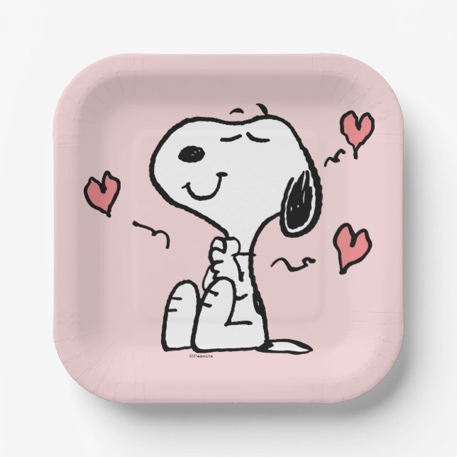 Erdnüsse | Snoopy Hearts Pappteller (Vorderseite)