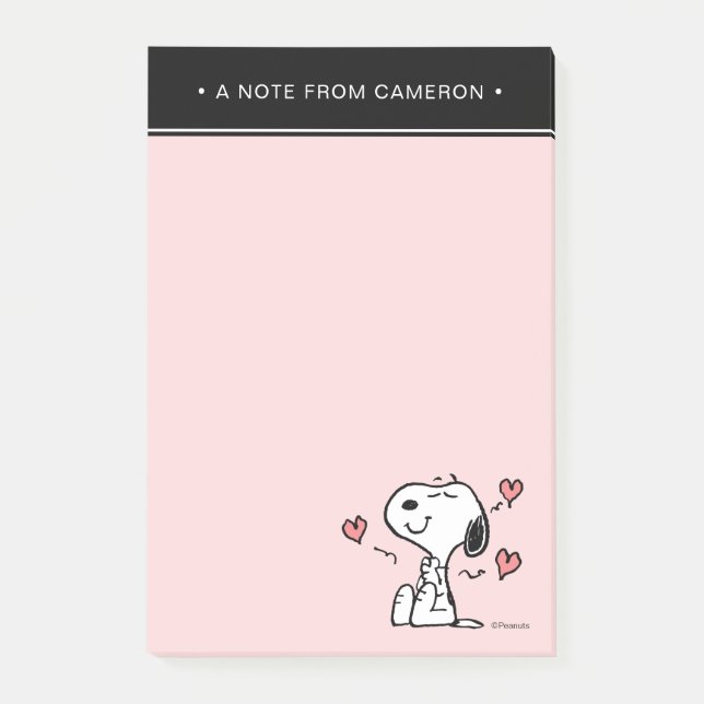 Erdnüsse | Snoopy Hearts Post-it Klebezettel (Vorderseite)