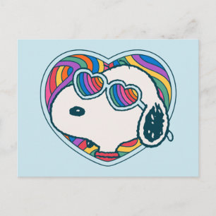 Erdnüsse Snoopy Herz Regenbogen Postkarte