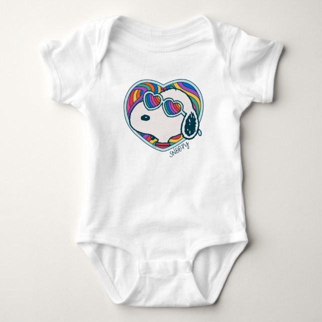 Erdnüsse | Snoopy Herzrasen Baby Strampler (Vorderseite)