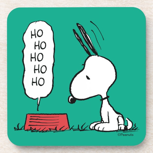 Erdnüsse | Snoopy Ho Ho Ho Food Disc Getränkeuntersetzer (Vorderseite)