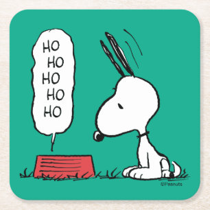 Erdnüsse   Snoopy Ho Ho Ho Food Disc Rechteckiger Pappuntersetzer